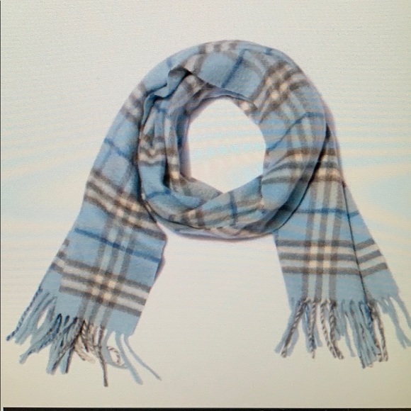 Burberry blue scarf.